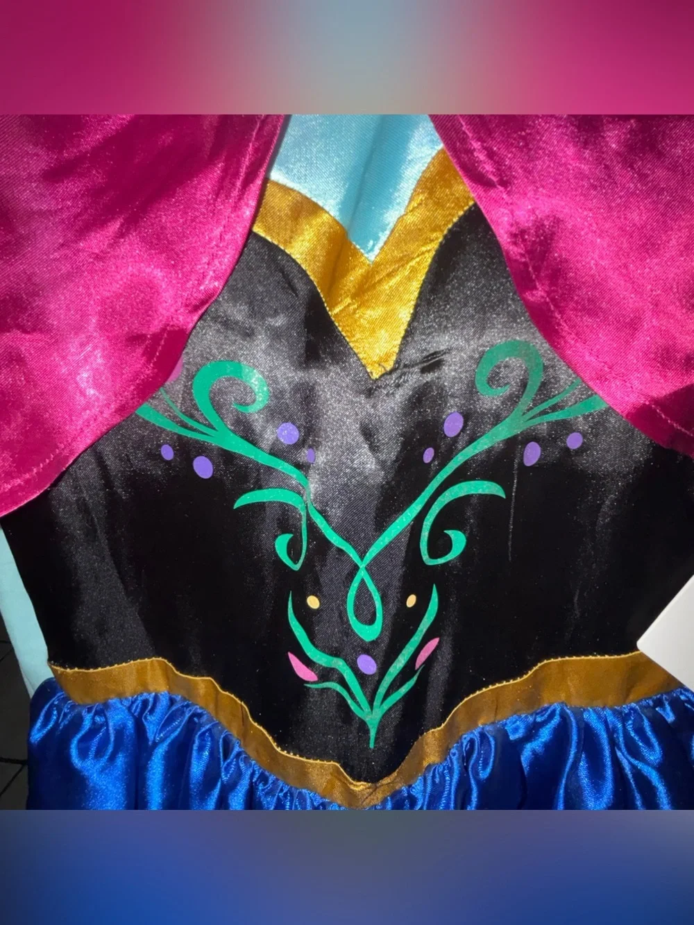 Disney Collection Frozen Anna Royal Blue & Pink Cape Princess Dress Costume 9/10